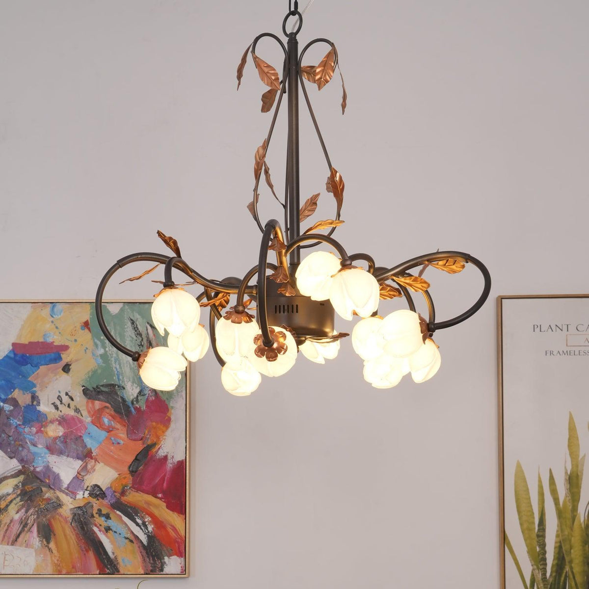 Avelora Lustre Vintage Industriel en Verre Rose