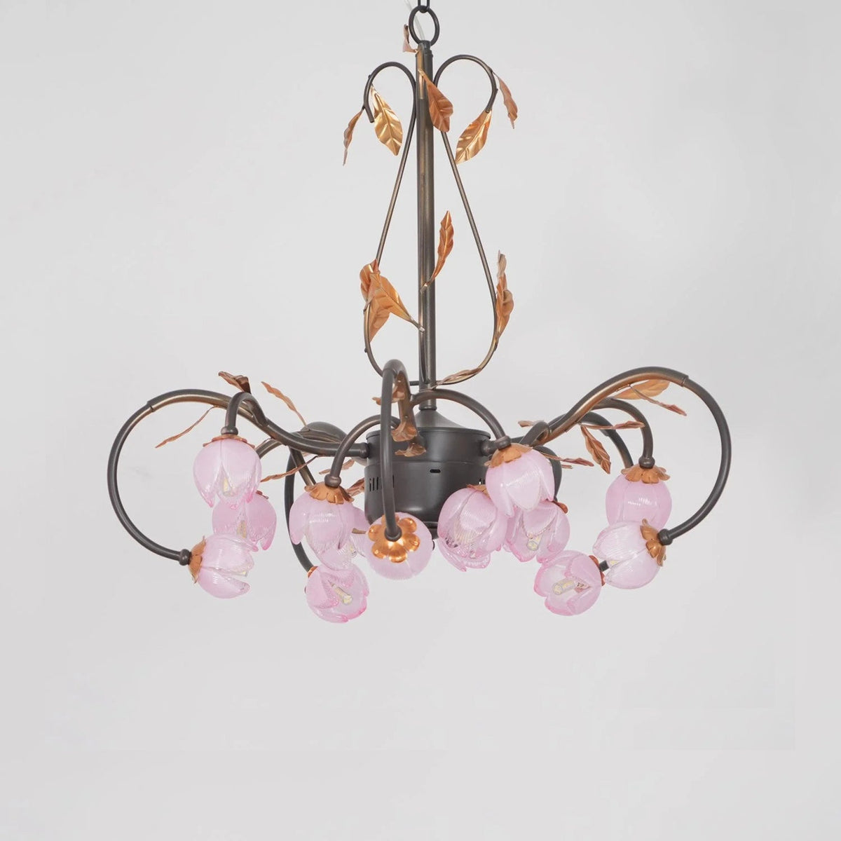 Avelora Lustre Vintage Industriel en Verre Rose