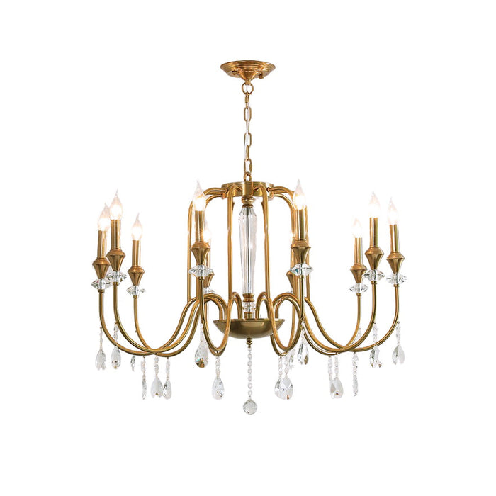 Ercararis Lustre Vintage Industriel Laiton Cristal