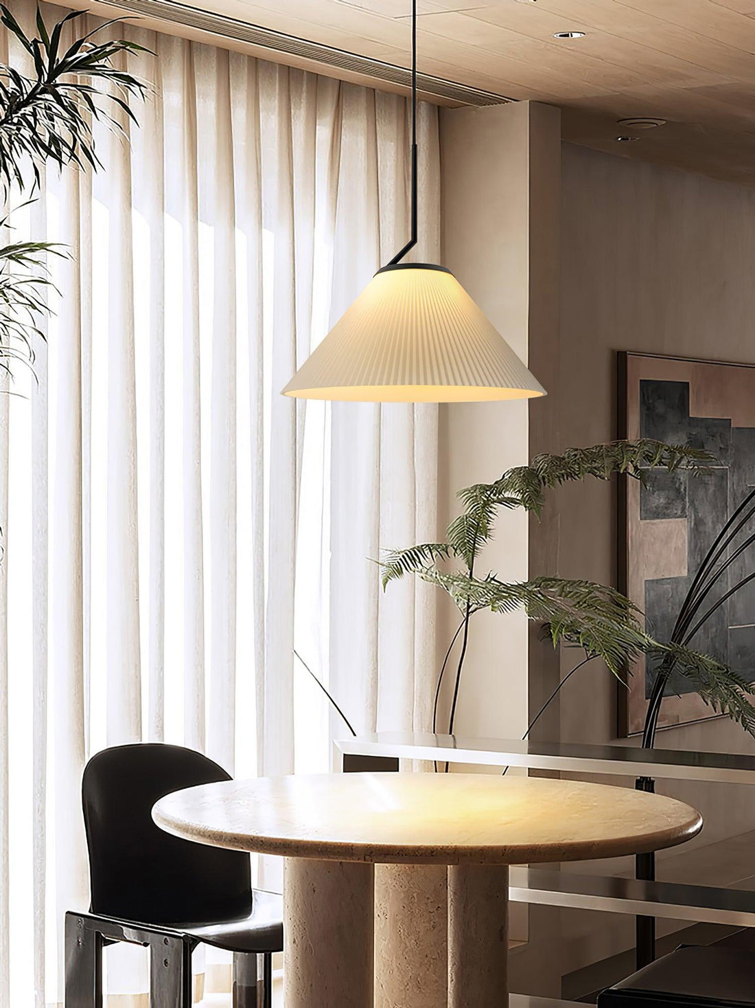 Zoravine Plissé Tissu Suspension Lumière