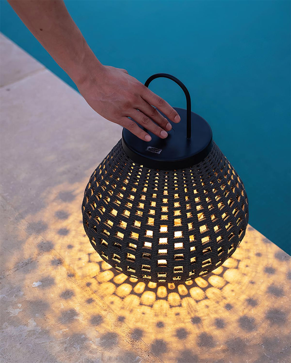Poltrona Lampe Extérieure Lanterne Rattan Goutte d'Eau Rustique
