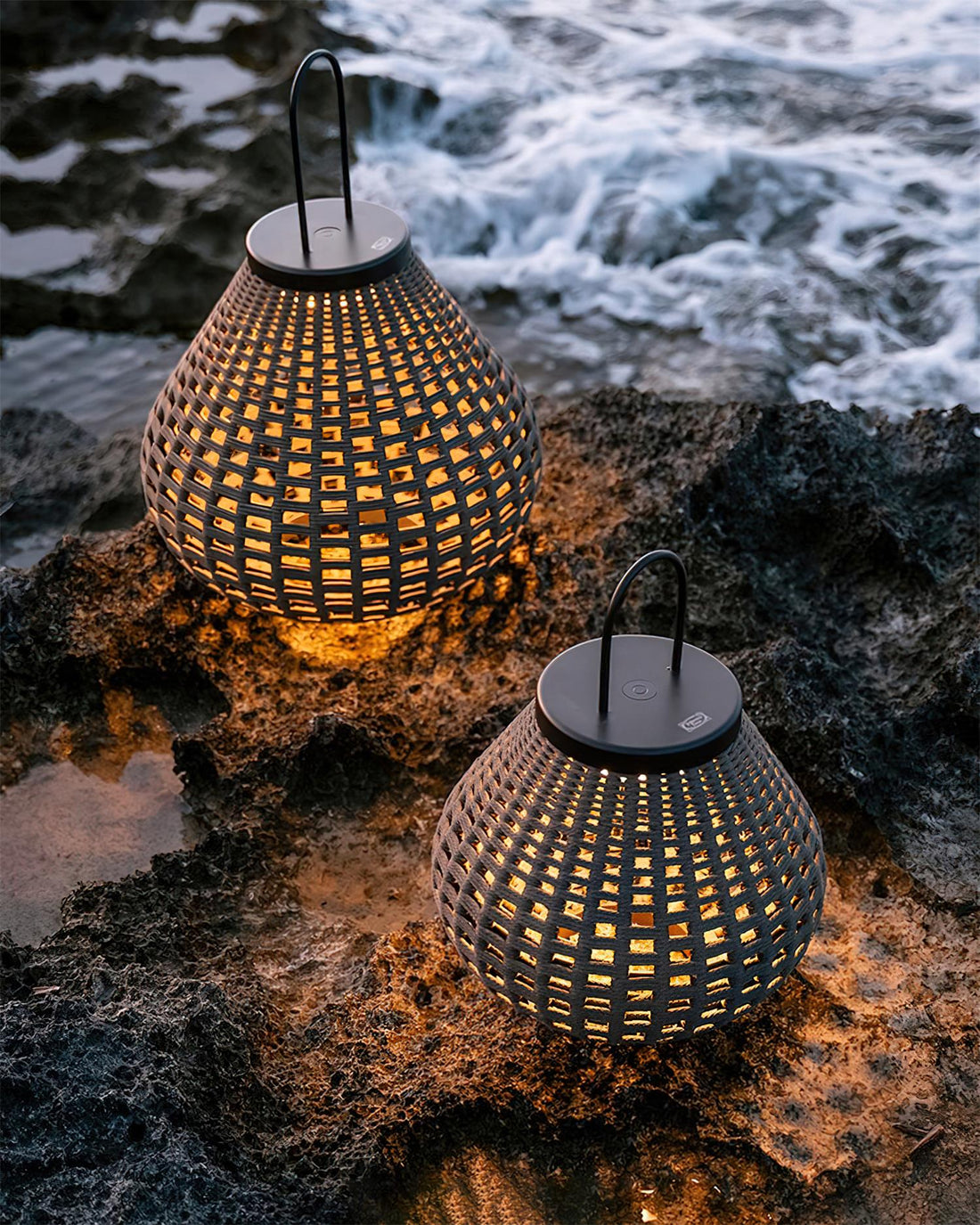 Poltrona Lampe Extérieure Lanterne Rattan Goutte d'Eau Rustique