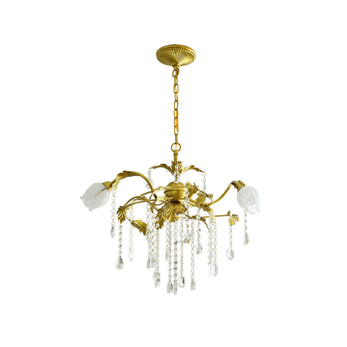 Vasorus Lustre Industriel Vintage Laiton Cristal