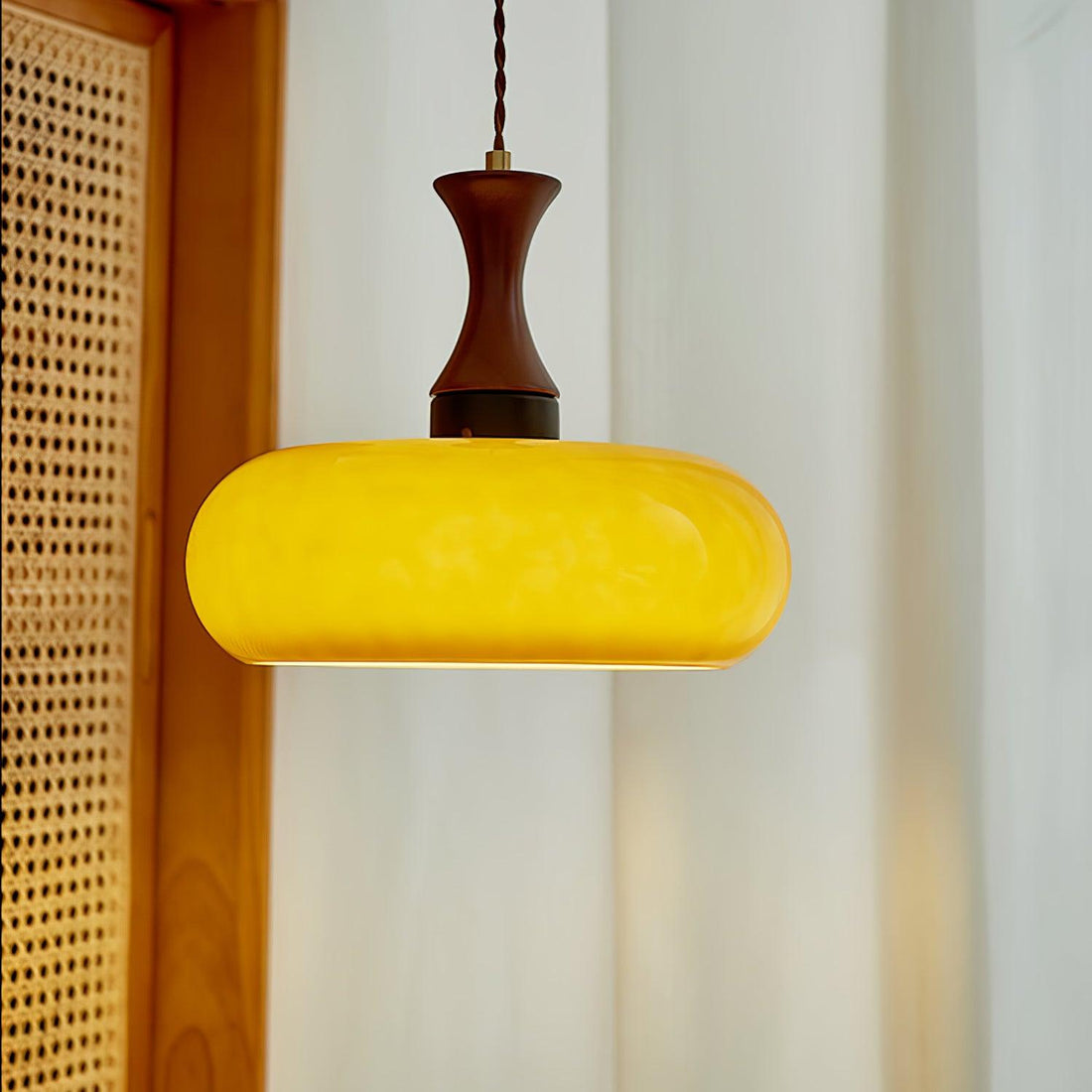 Cadenza Lampe suspendue rétro en bois