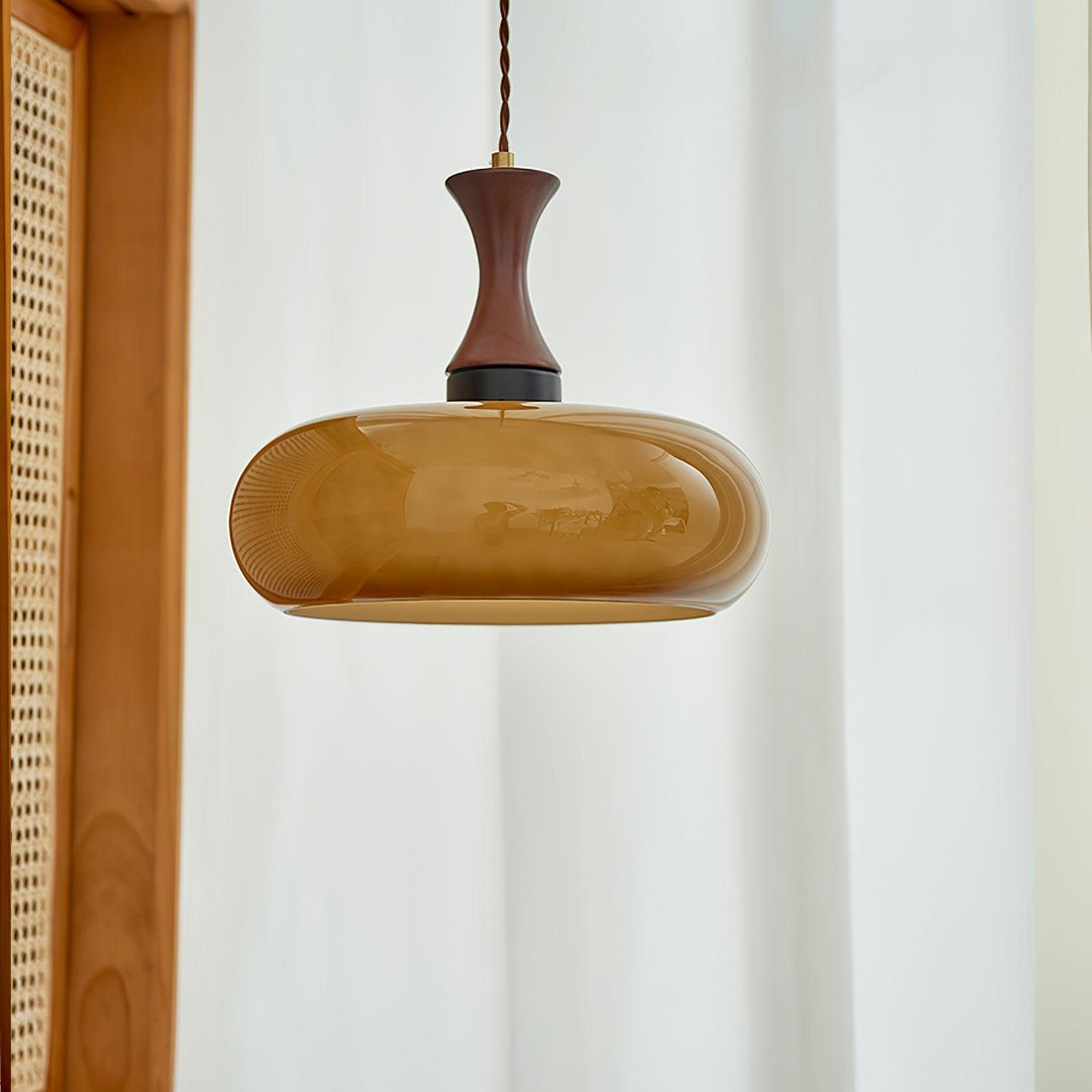Cadenza Lampe suspendue rétro en bois