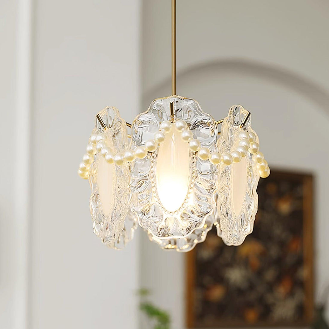 Elysia Lampe Suspension Abat-jour en Verre
