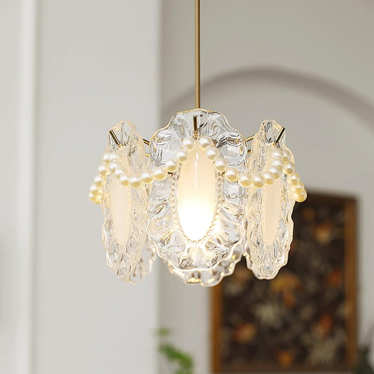 Elysia Lampe Suspension Abat-jour en Verre