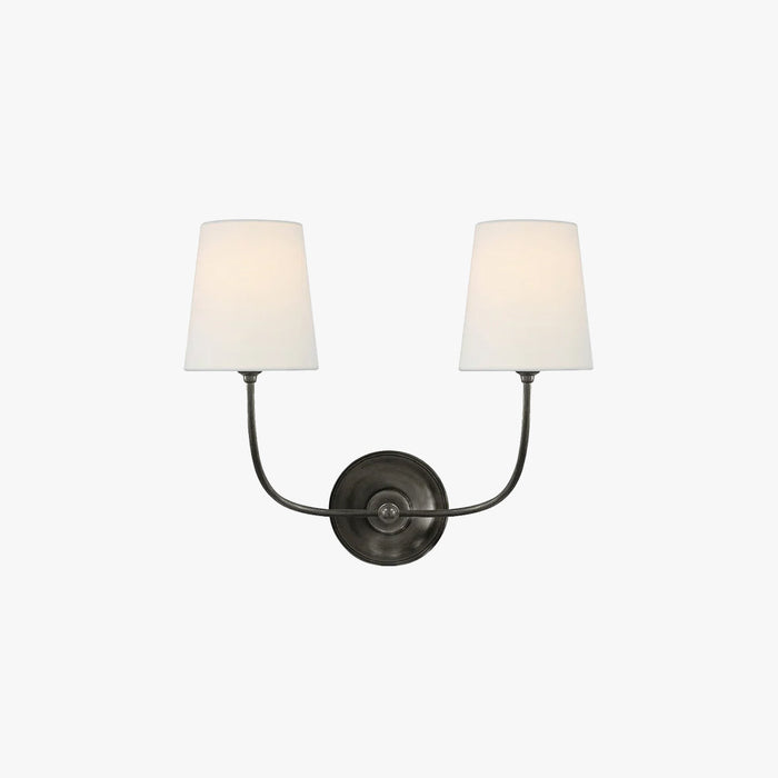 Victor Applique Murale en Bronze Noir et Tissu