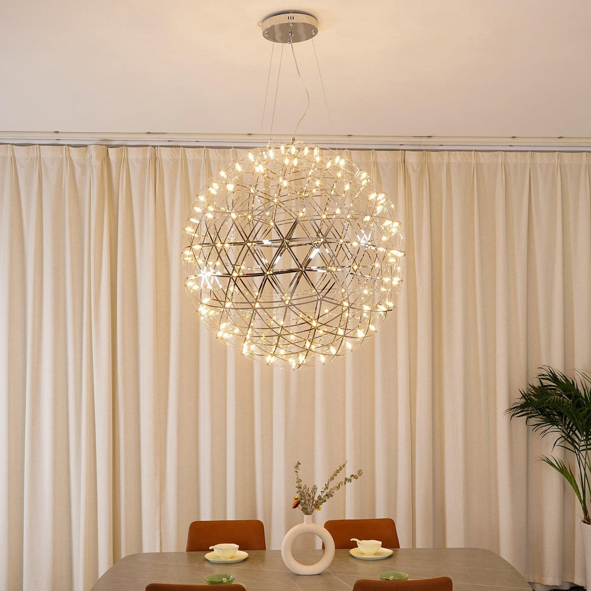 Ivthayra Suspension Boule Dorée de Luxe Postmoderne