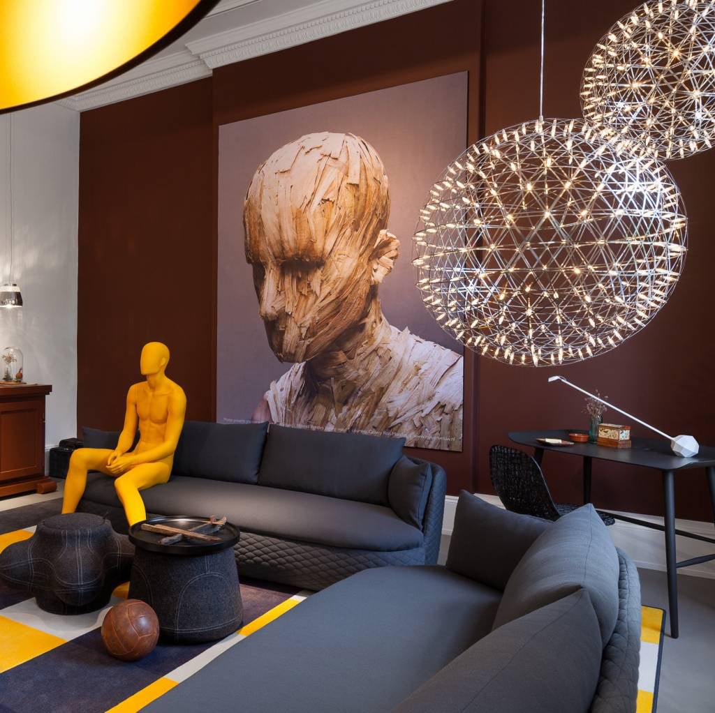 Ivthayra Suspension Boule Dorée de Luxe Postmoderne