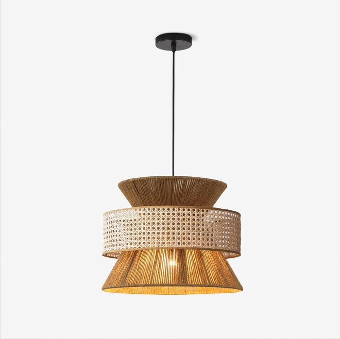 Ophelia Lustra Lampe Suspendue Rattan Tissé Élégante