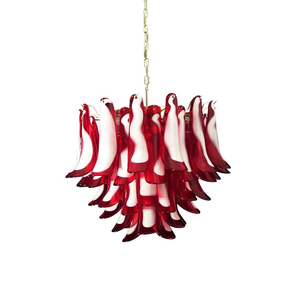 Aurora Lustre Pétales en Verre de Murano Rouge