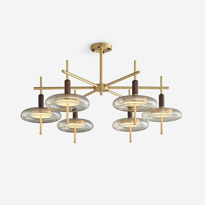 Redondo Lustre Laiton Verre LED