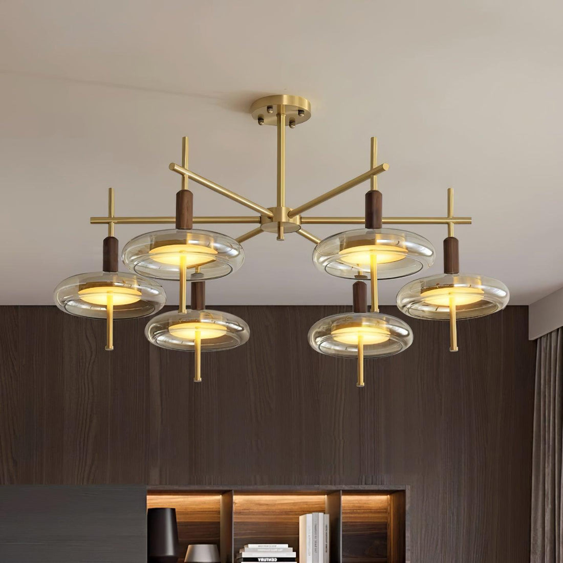 Redondo Lustre Laiton Verre LED