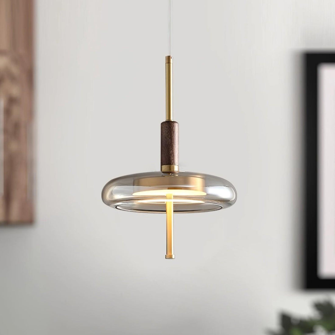 Redondo Suspension en Verre LED Halo à Disque