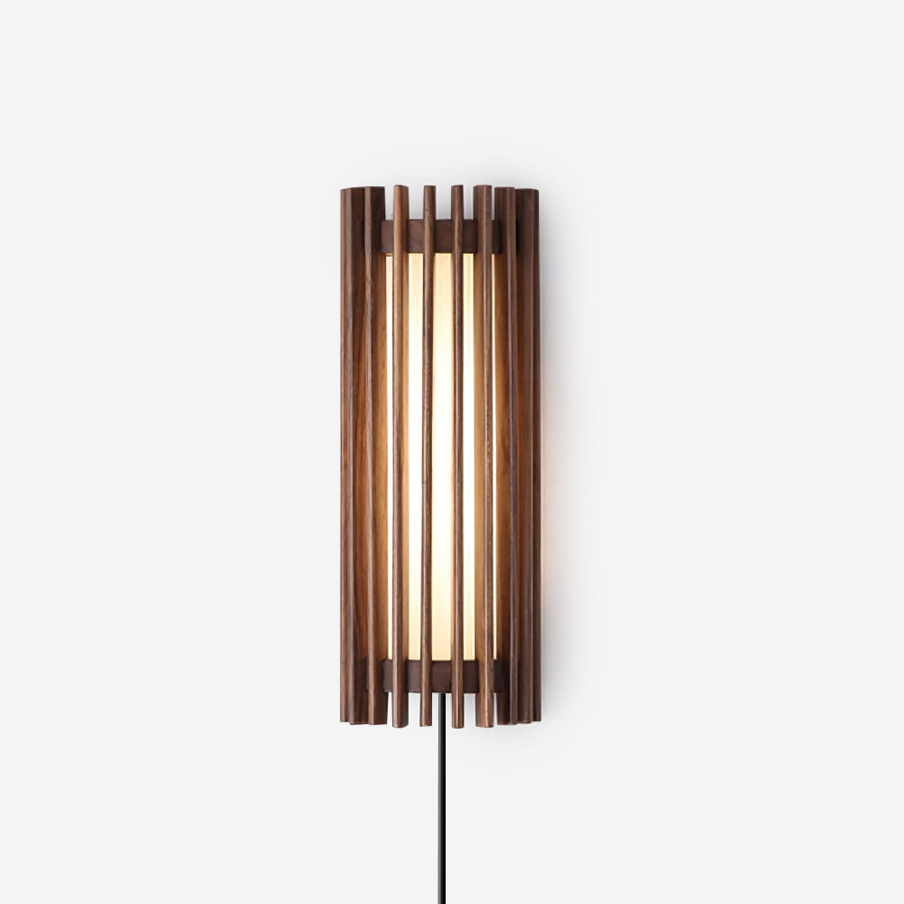 Veyno Lampe murale à lattes en bois
