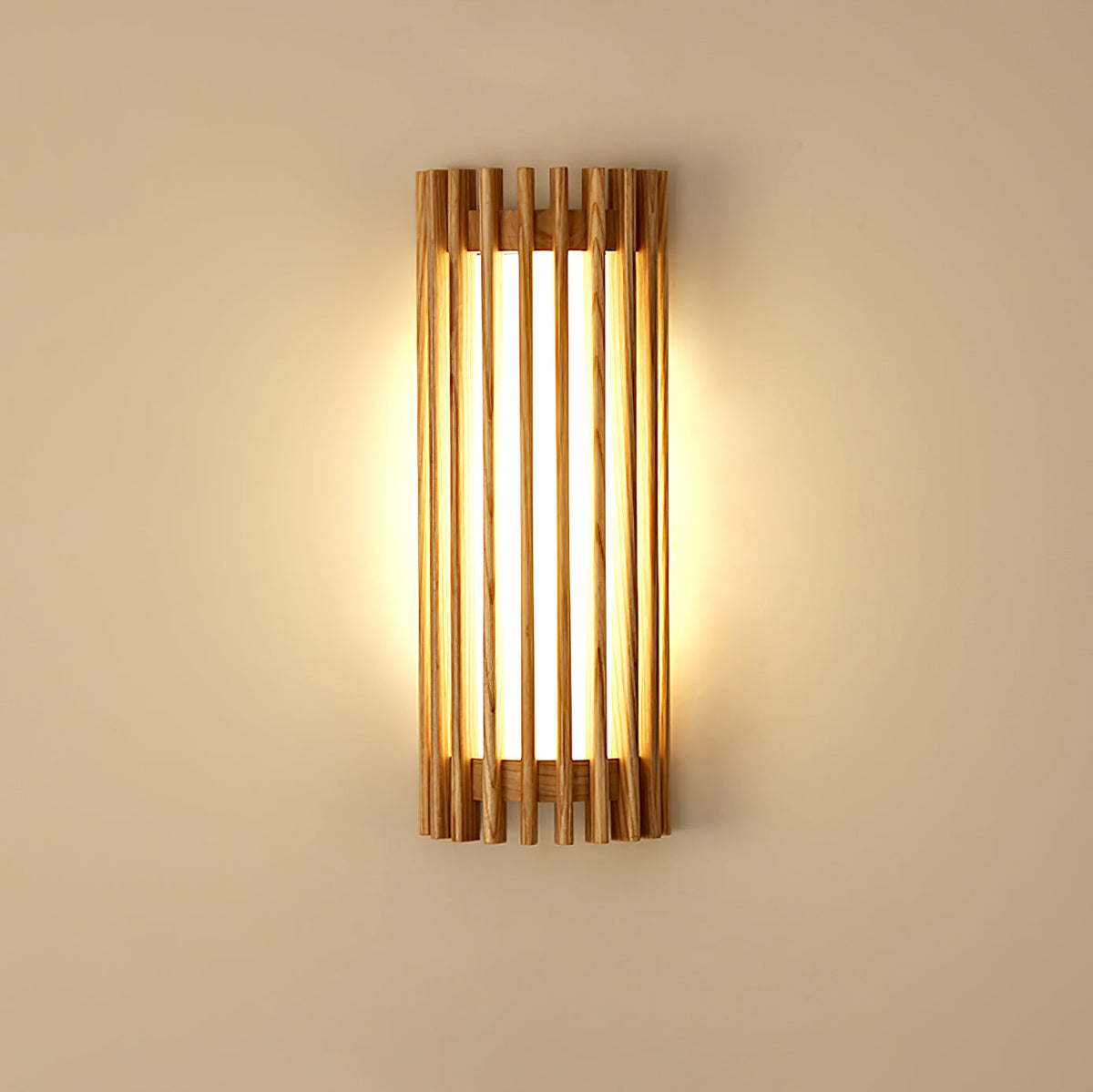 Veyno Lampe murale à lattes en bois