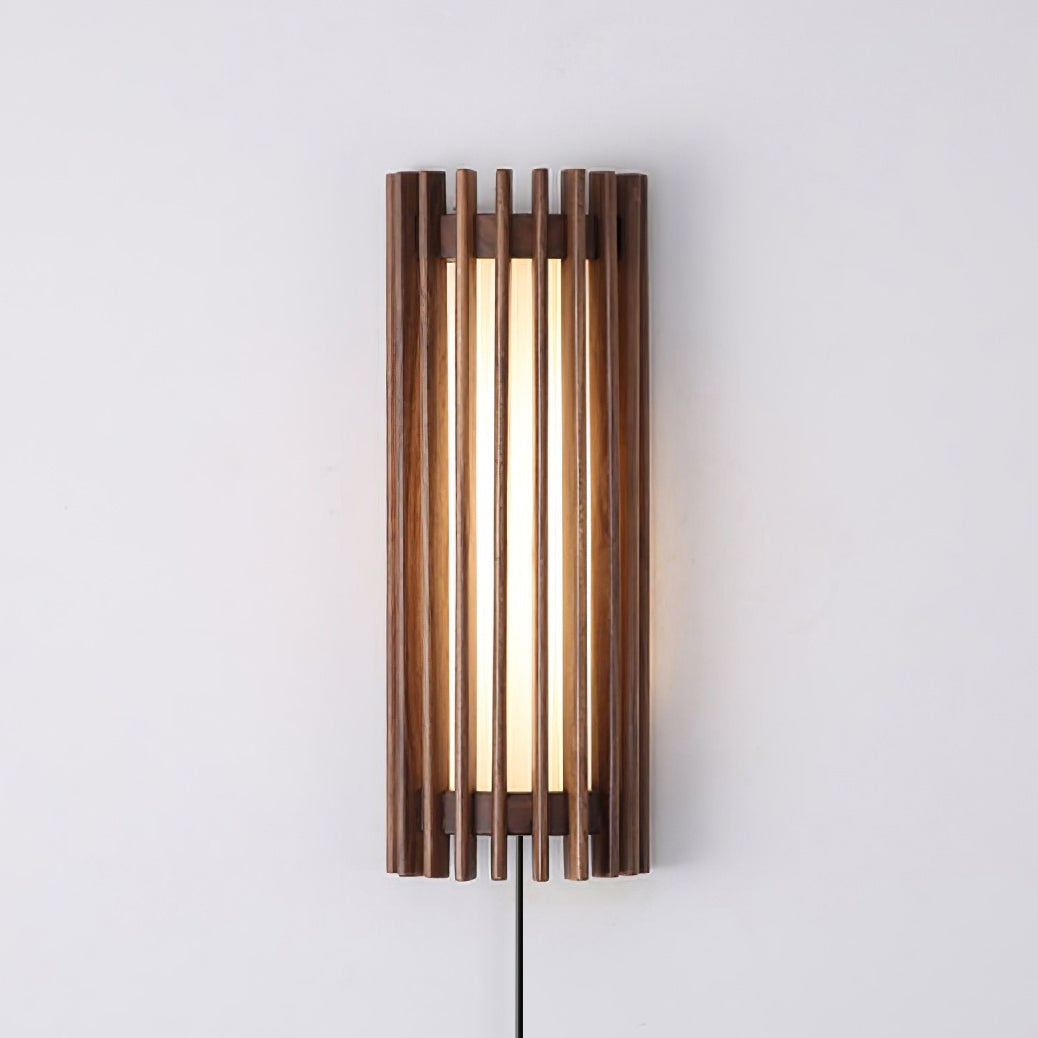 Veyno Lampe murale à lattes en bois