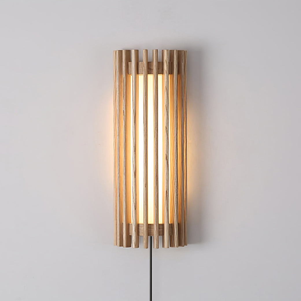 Veyno Lampe murale à lattes en bois