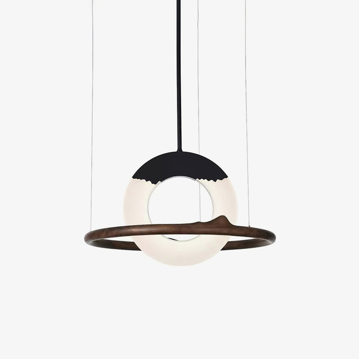 Mytalan Circulaire Acrylique Bois Pendentif Lumière