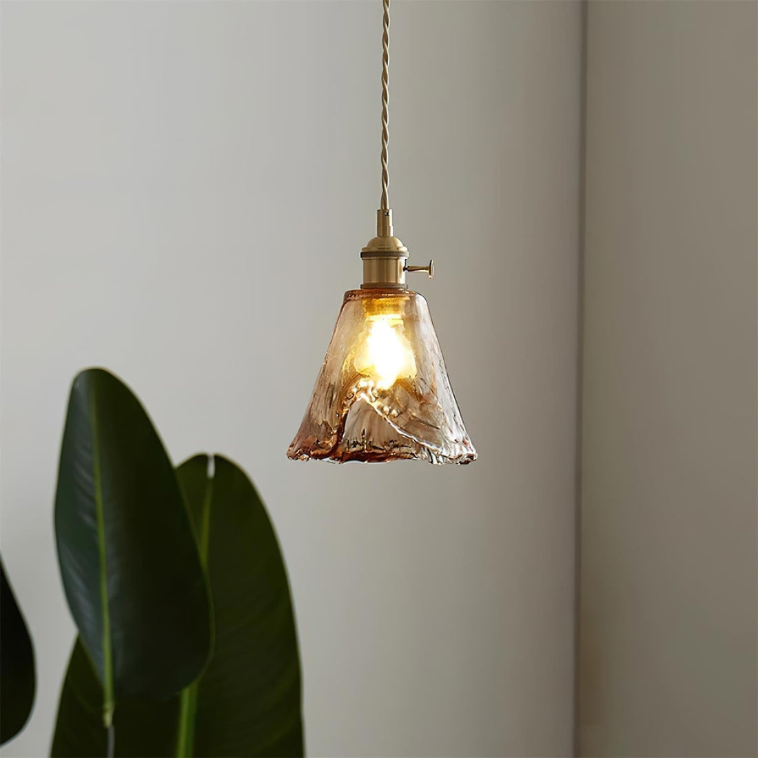 Amberlyn Suspension Verre Ambre Vintage