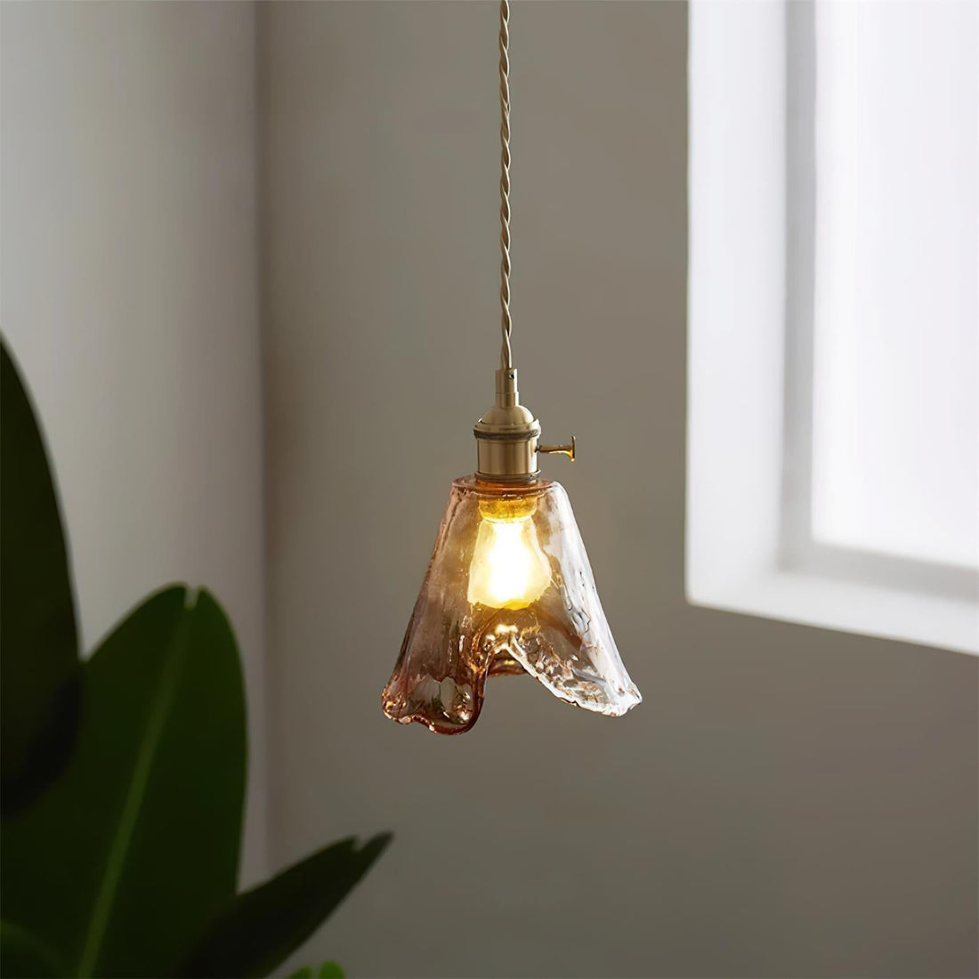 Amberlyn Suspension Verre Ambre Vintage