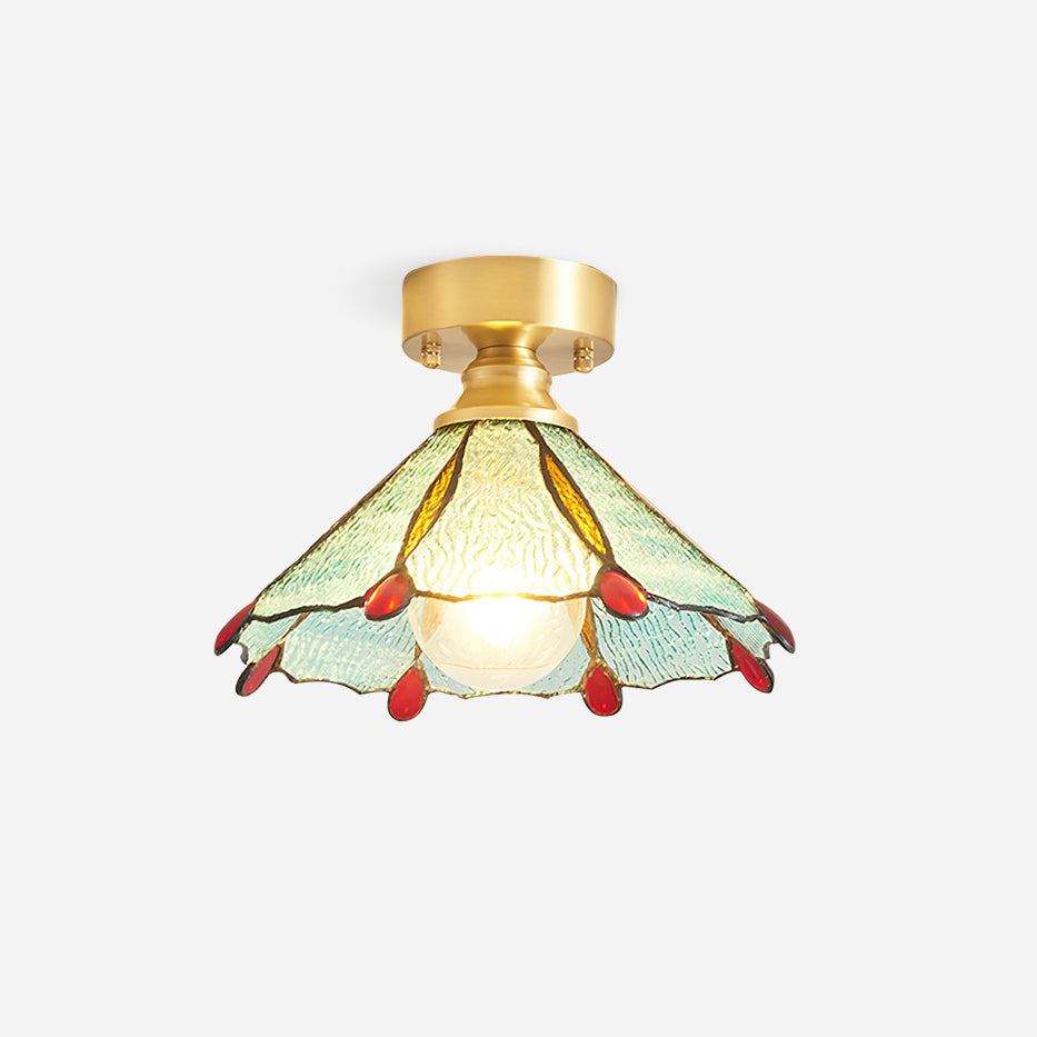 Prisman Plafonnier en vitrail style Tiffany Civelle