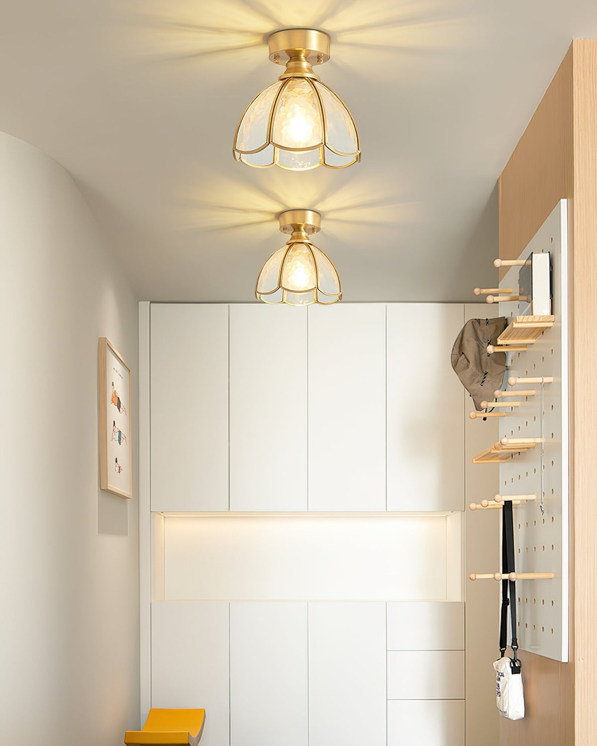 Prisman Plafonnier en vitrail style Tiffany Civelle