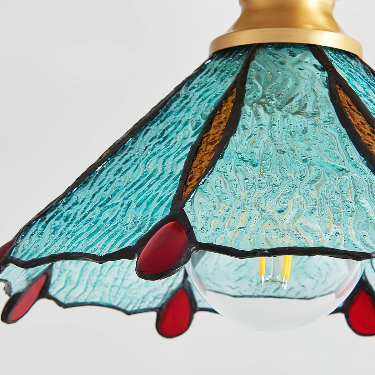 Prisman Plafonnier en vitrail style Tiffany Civelle