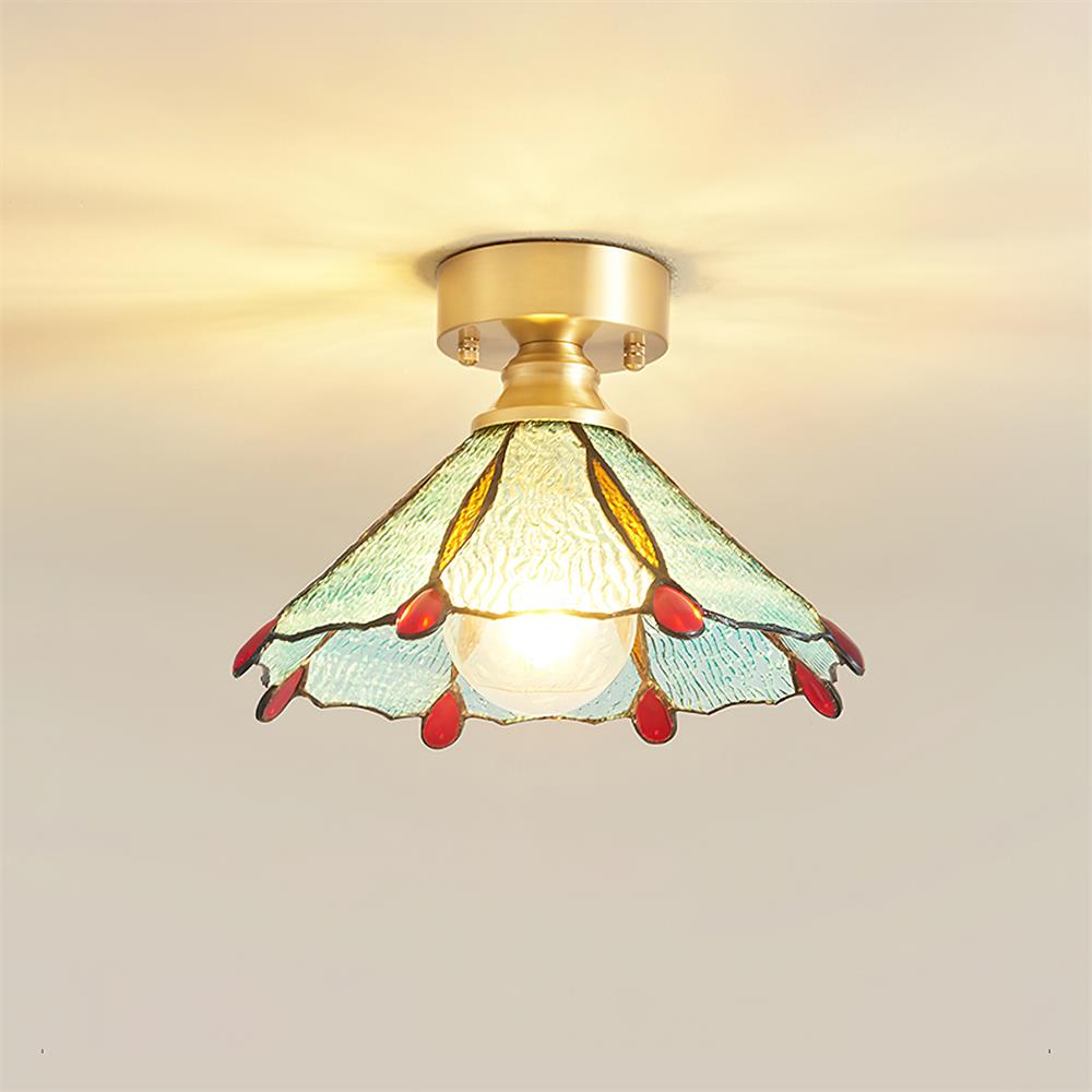 Prisman Plafonnier en vitrail style Tiffany Civelle