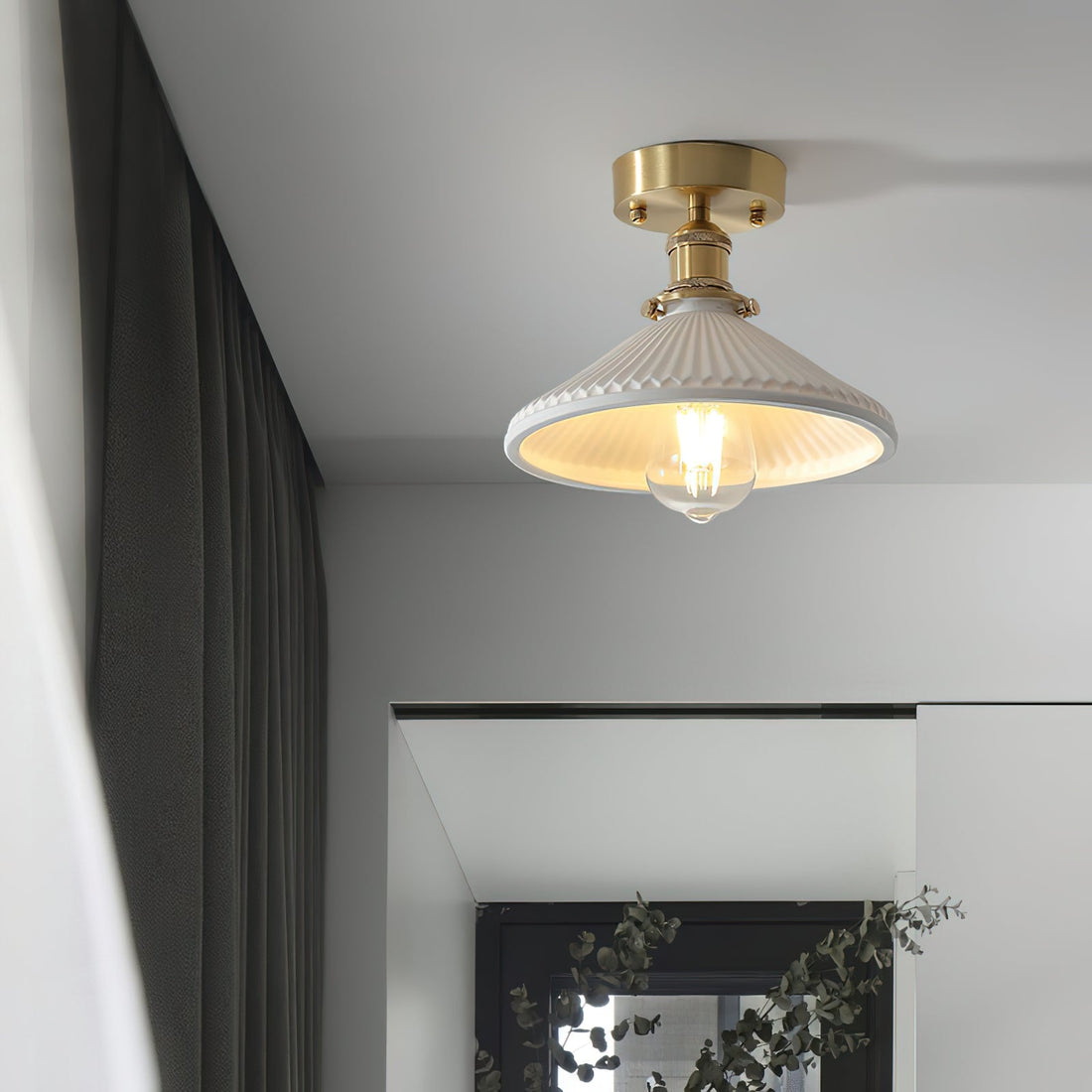 Belmont Plafonnier Vintage Laiton Céramique