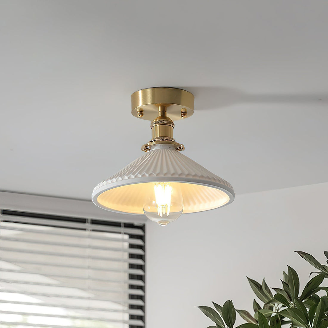 Belmont Plafonnier Vintage Laiton Céramique