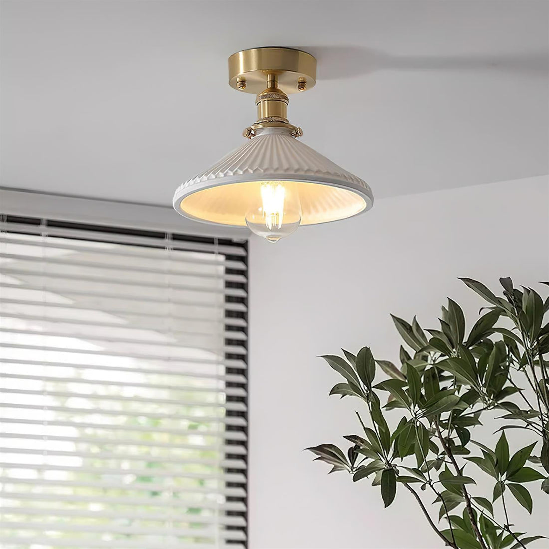 Belmont Plafonnier Vintage Laiton Céramique