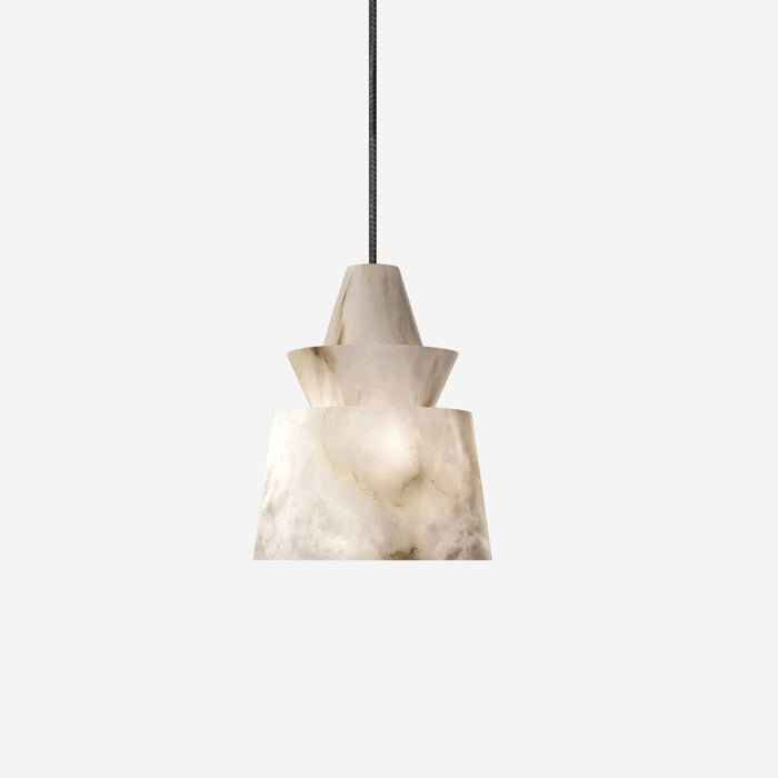 Ezion Lampe Suspension Superposée en Albâtre Blanc