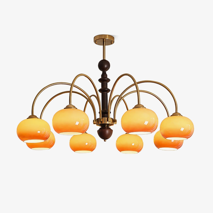Lustra Lustre Laiton Verre en Forme de Kaki