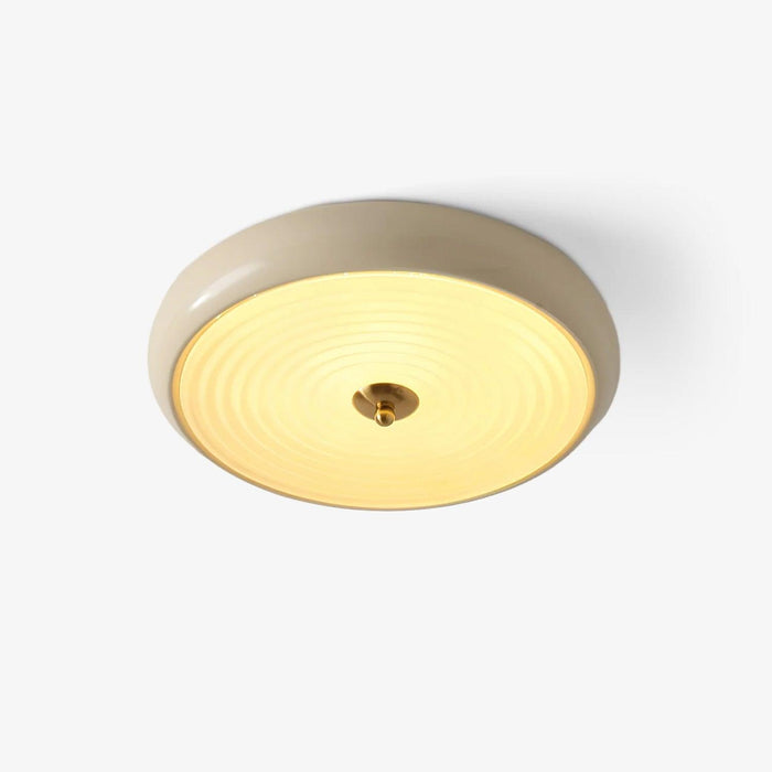 Utheara Plafonnier moderne minimaliste en verre crème ondulé
