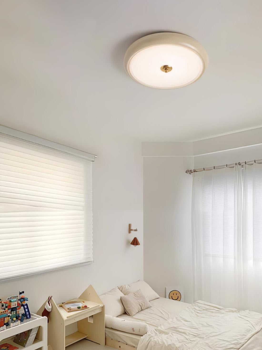 Utheara Plafonnier moderne minimaliste en verre crème ondulé