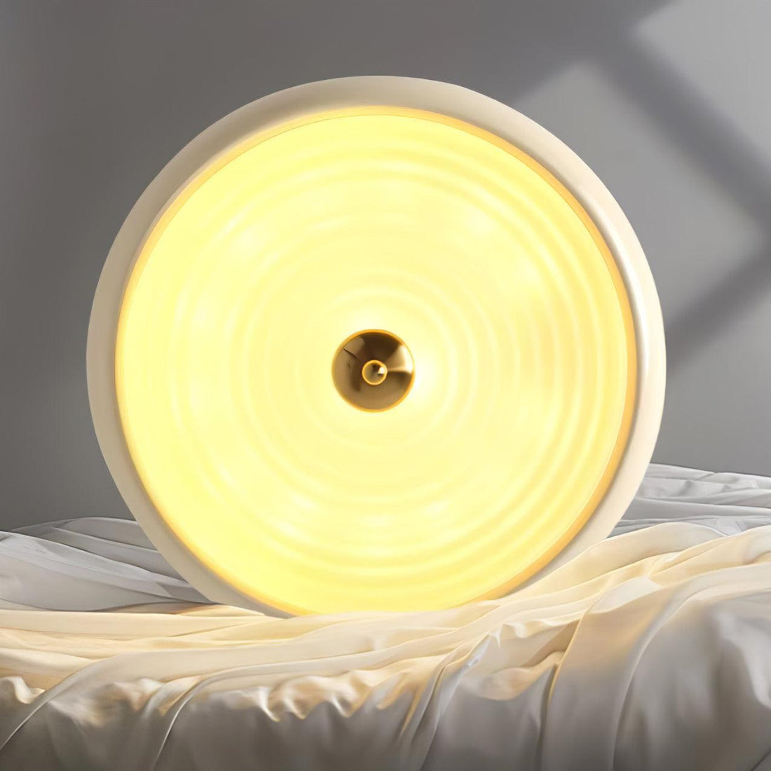 Utheara Plafonnier moderne minimaliste en verre crème ondulé