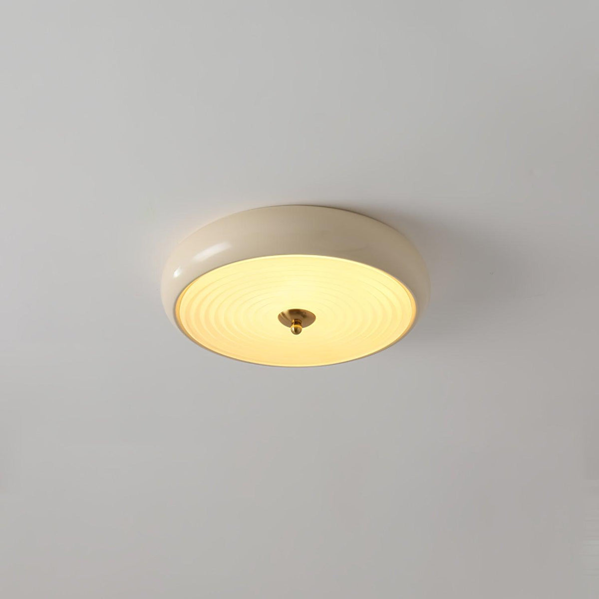 Utheara Plafonnier moderne minimaliste en verre crème ondulé