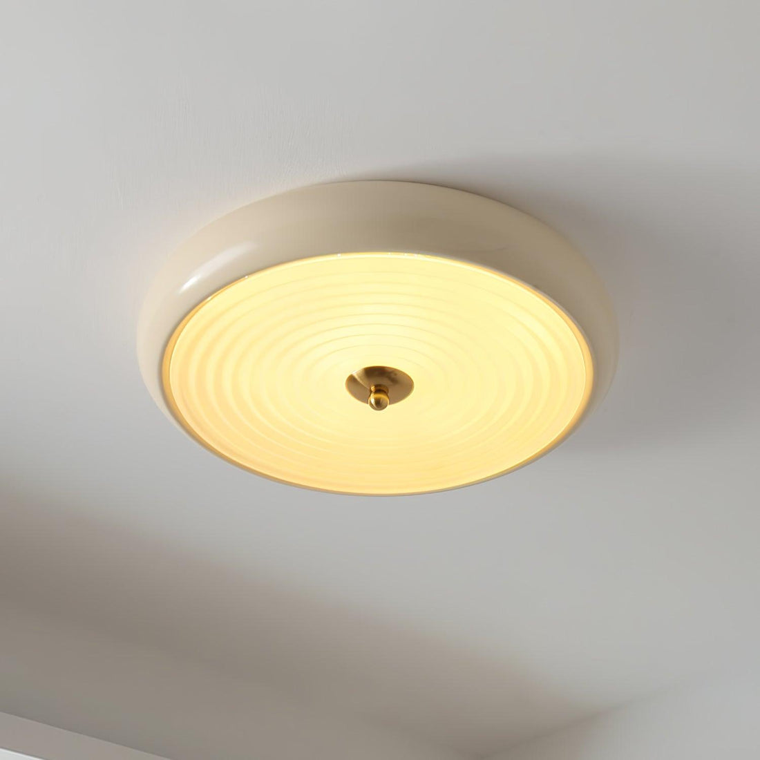 Utheara Plafonnier moderne minimaliste en verre crème ondulé