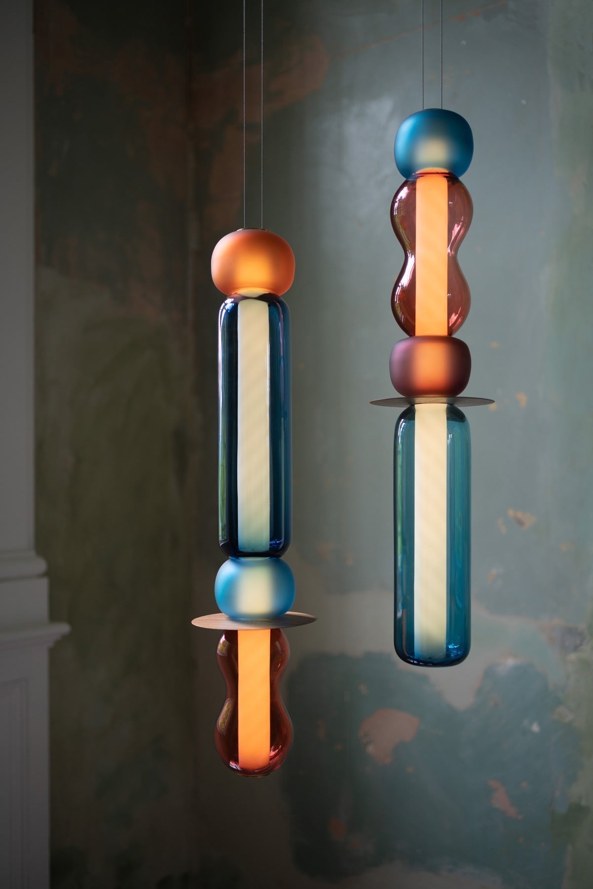 Lustra Suspension en Verre Coloré Moderne