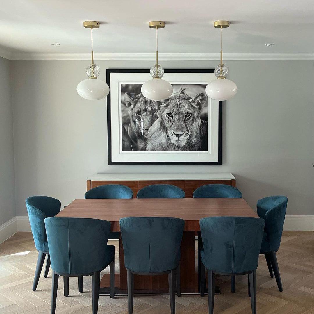 Orbelin Lampe Suspension en Verre et Laiton