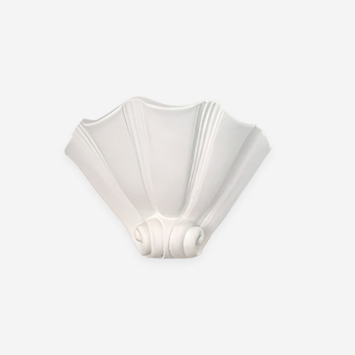 Ysola Applique Murale en Plâtre Blanc en Forme de Coquille