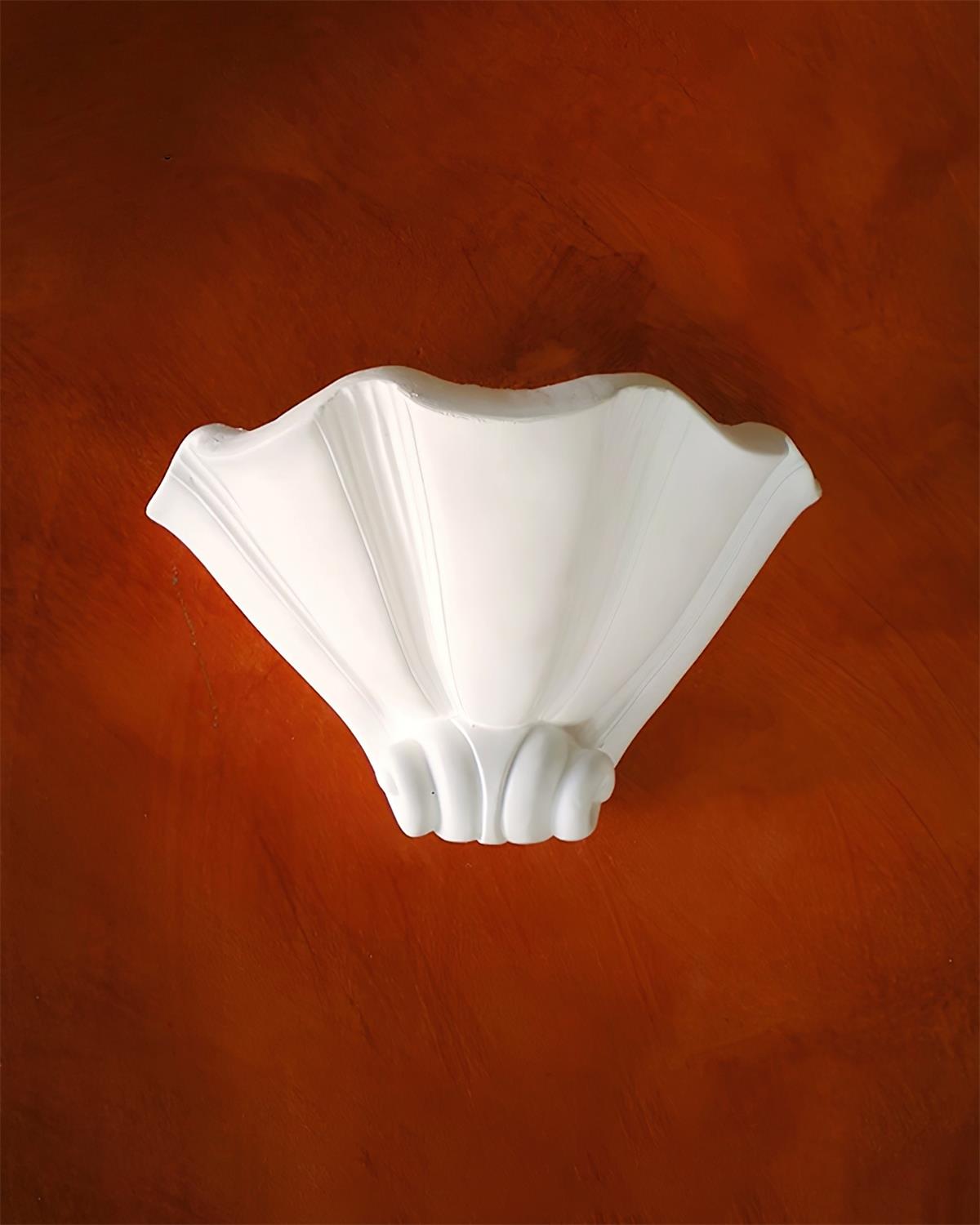 Ysola Applique Murale en Plâtre Blanc en Forme de Coquille