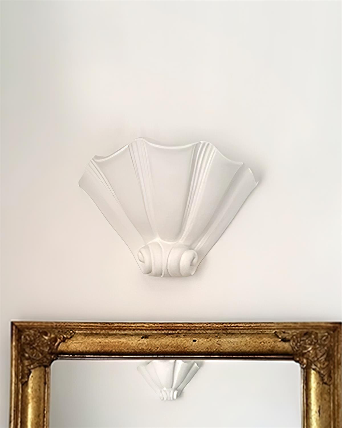 Ysola Applique Murale en Plâtre Blanc en Forme de Coquille