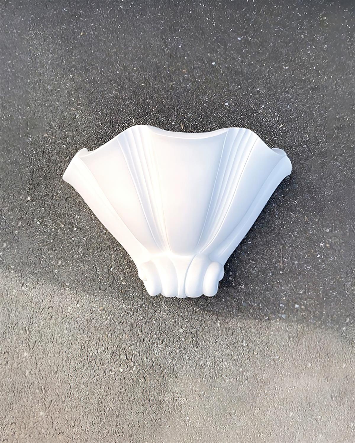 Ysola Applique Murale en Plâtre Blanc en Forme de Coquille