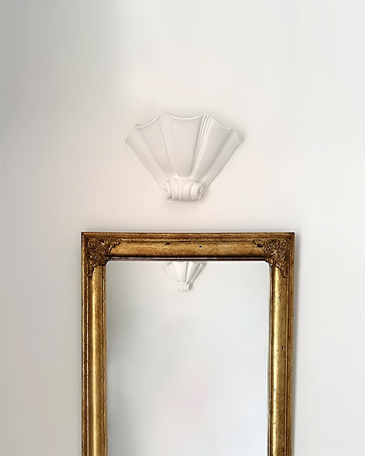 Ysola Applique Murale en Plâtre Blanc en Forme de Coquille