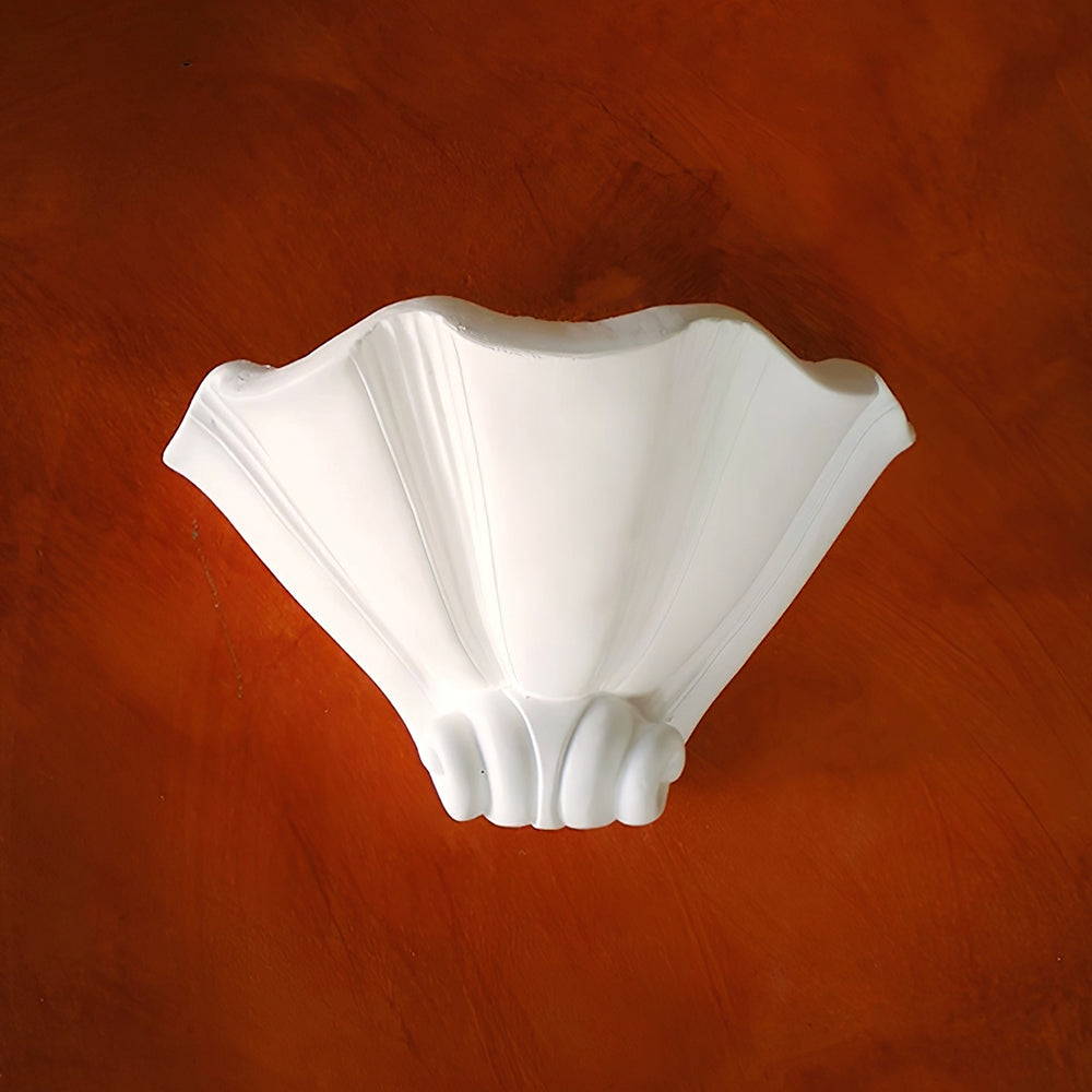 Ysola Applique Murale en Plâtre Blanc en Forme de Coquille