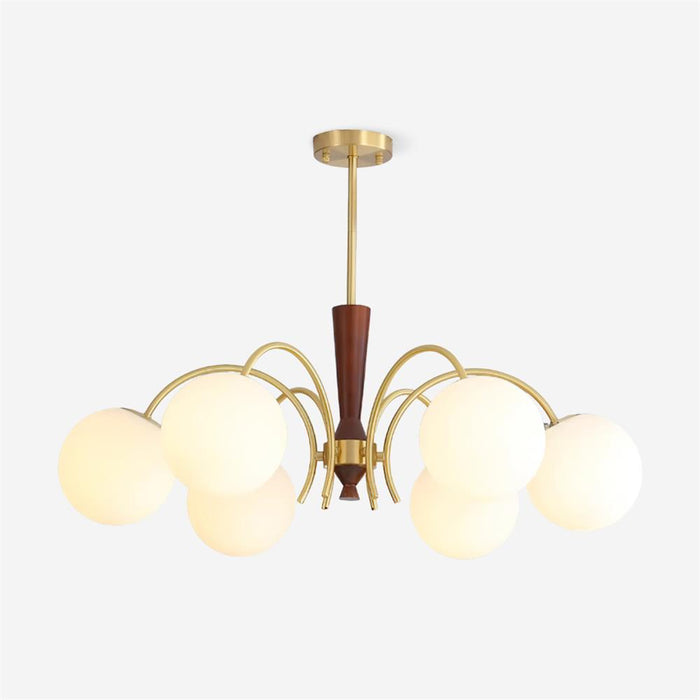 Veslo Lustre Globe en Laiton et Bois