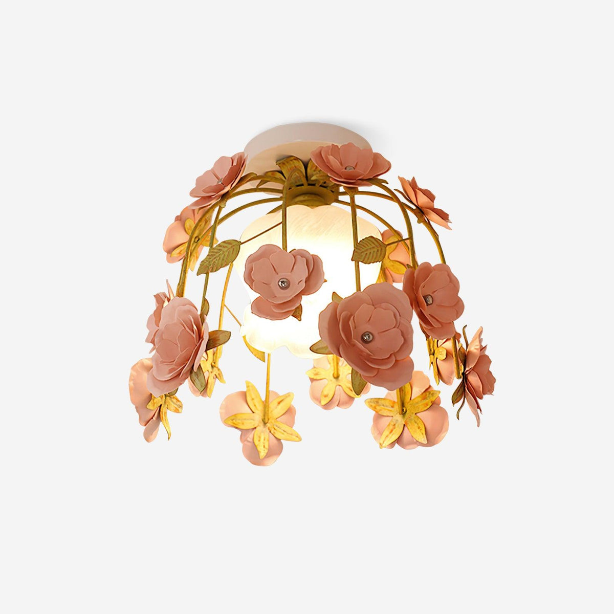 Pavo Plafonnier Romantique en Verre Fleur